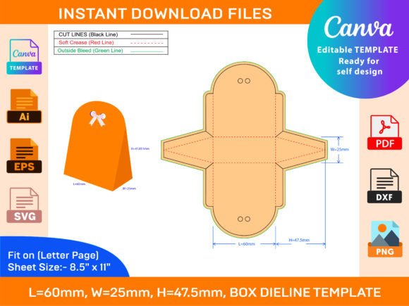 Download Gift Bag Party Favor Box Dieline - Party favor box Collection