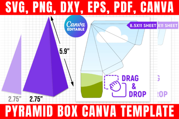 Download Pyramid Box Template,Party Favor Box SVG - Party favor box Collection