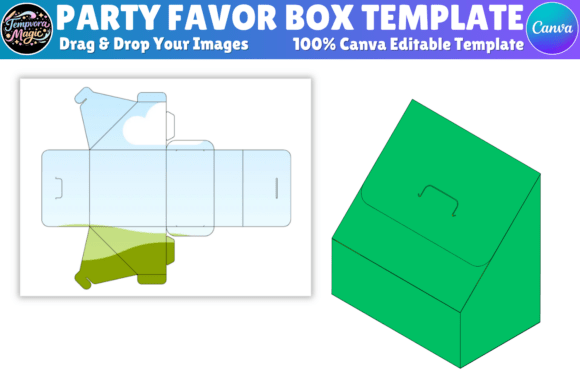 Download Party Favor Box Canva Editable Template - Party favor box Collection