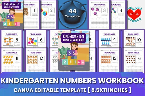 Download KINDERGARTEN NUMBERS WORKBOOK CANVA KDP - Workbook Collection