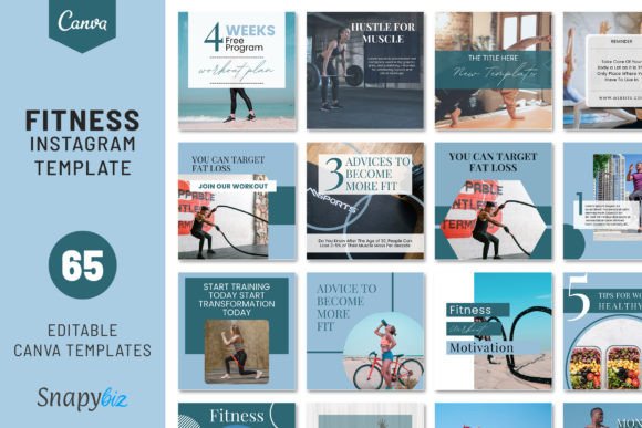 Download Fitness Instagram Canva Post Templates - Fitness Collection