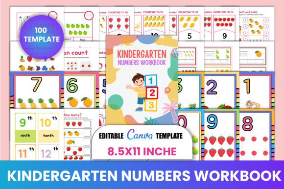 Download Kindergarten Numbers Workbook Canva - Workbook Collection