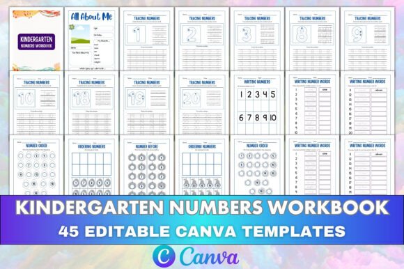Download Kindergarten Numbers Workbook Canva KDP - Workbook Collection