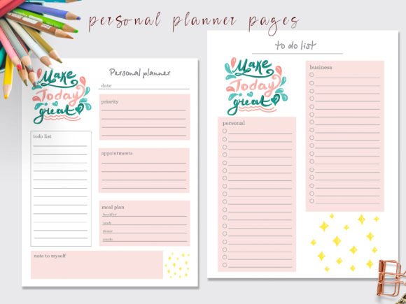 Download Personal Planner Pages Letter Size - Planner pages Collection